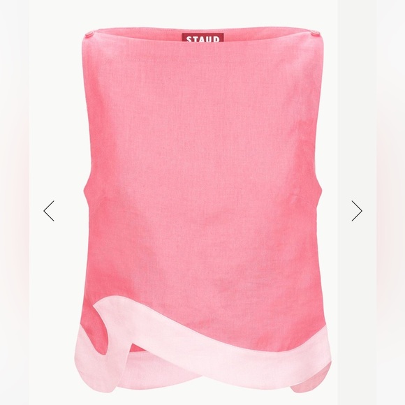 NWT Staud Raphael Top Coral Paradise Pearl Pink Size Small - Picture 6 of 6